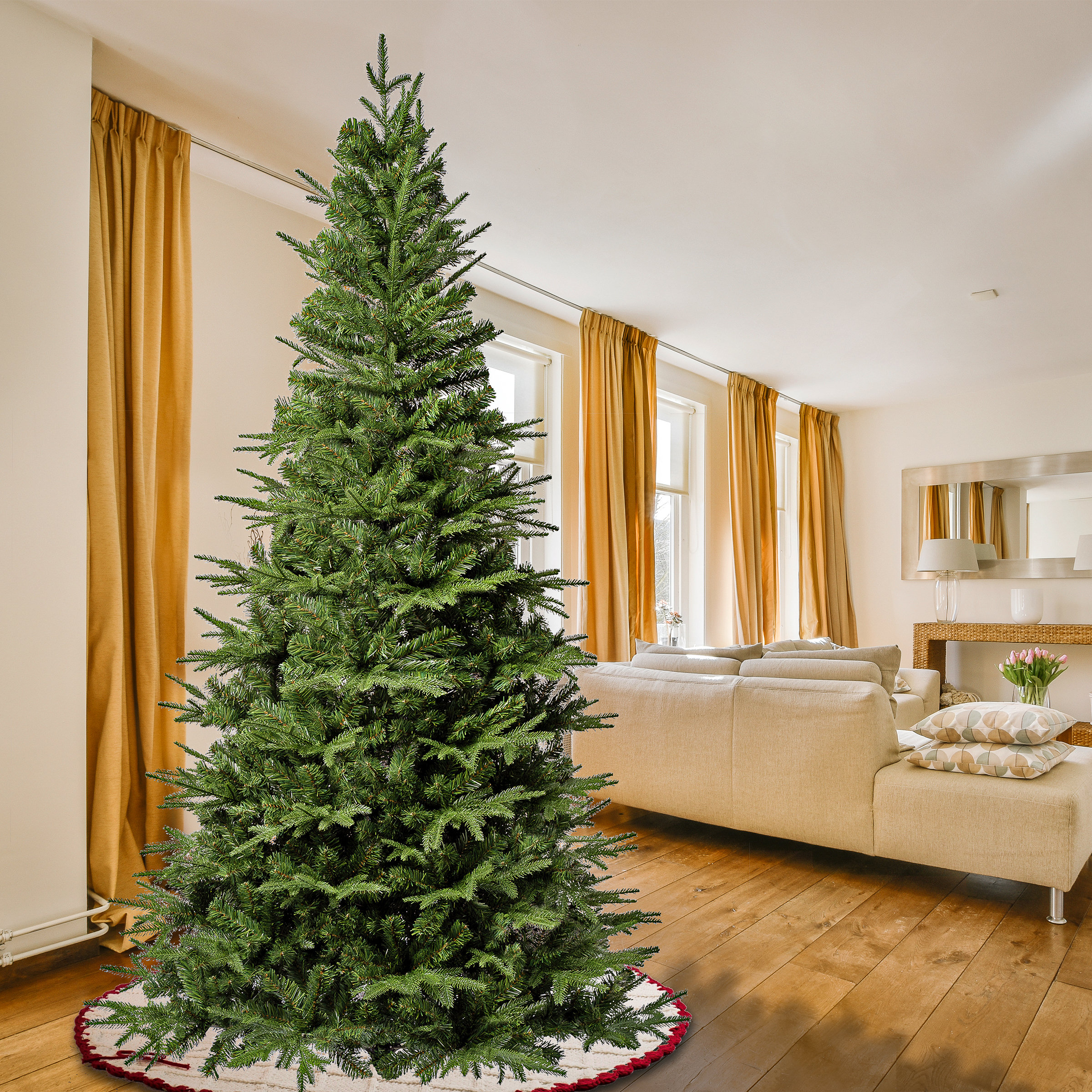 The Holiday Aisle Artificial Feel Real Duxbury Light Green Tree Reviews Wayfair Canada